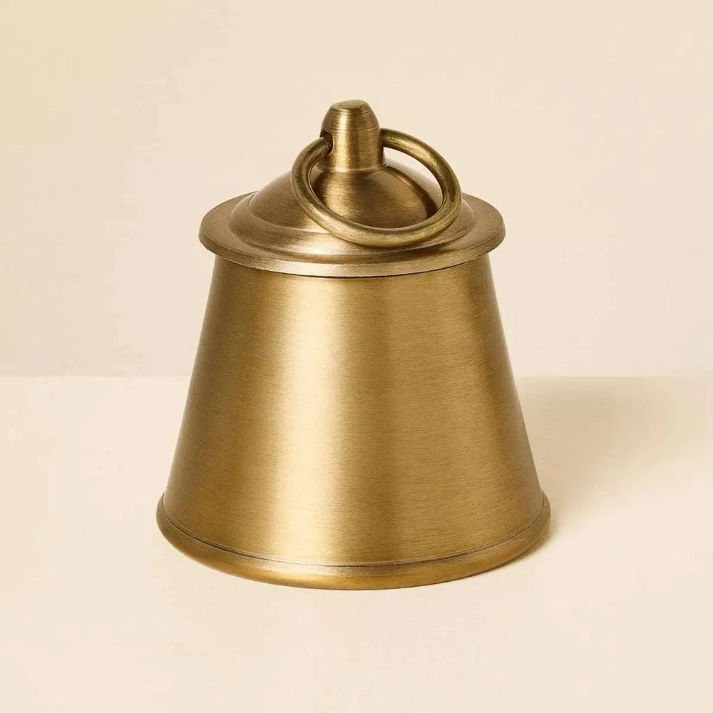 Small Brass Fireside Spruce Bell Candle – Hearth & Hand Magnolia Christmas 2025